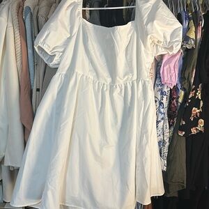 SHEIN White Puff Sleeve Dress